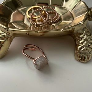 Panacea Cache Rose Gold White Druzy Stone Ring